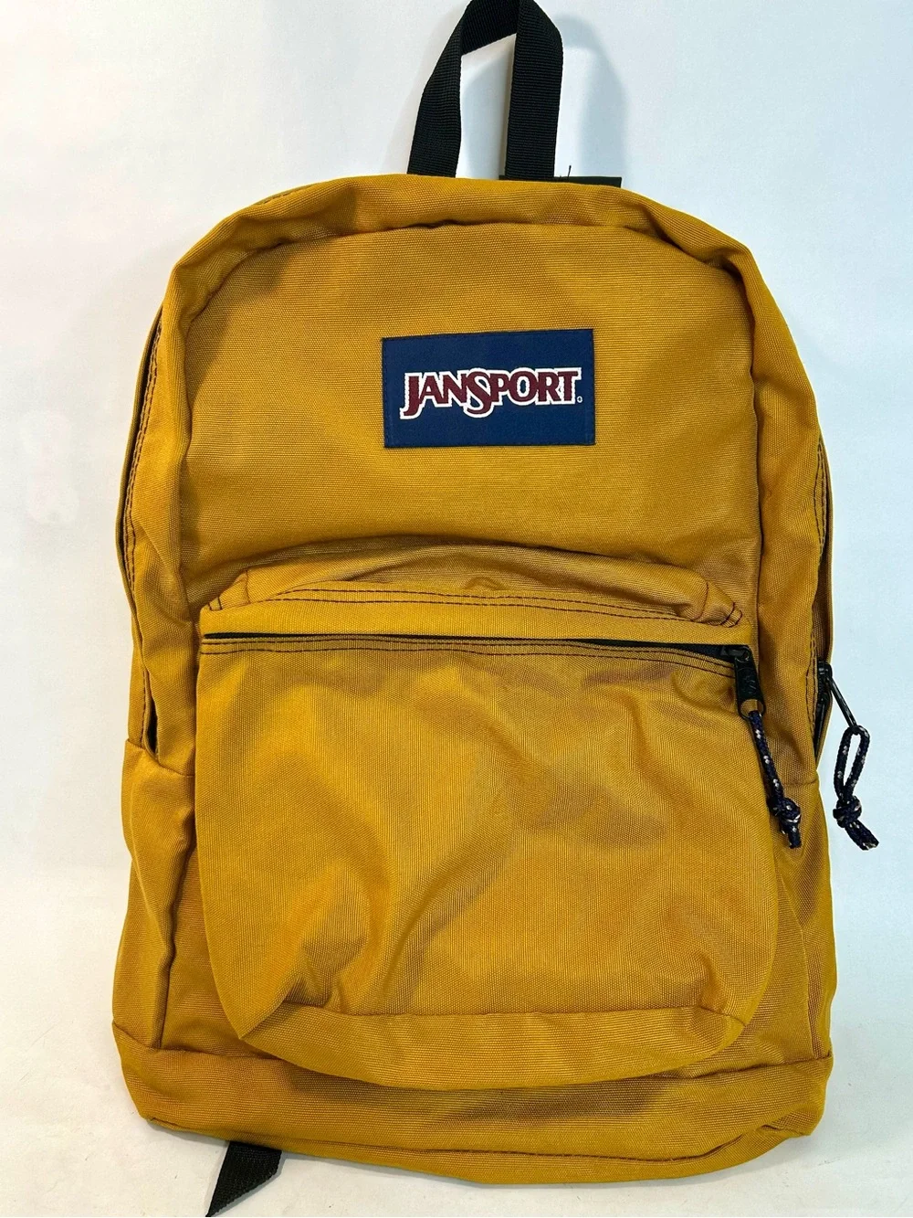 Vintage 90’s Jansport Backpack in a Mustard Rust Yellow 15”Wx19”H Grunge Yellow